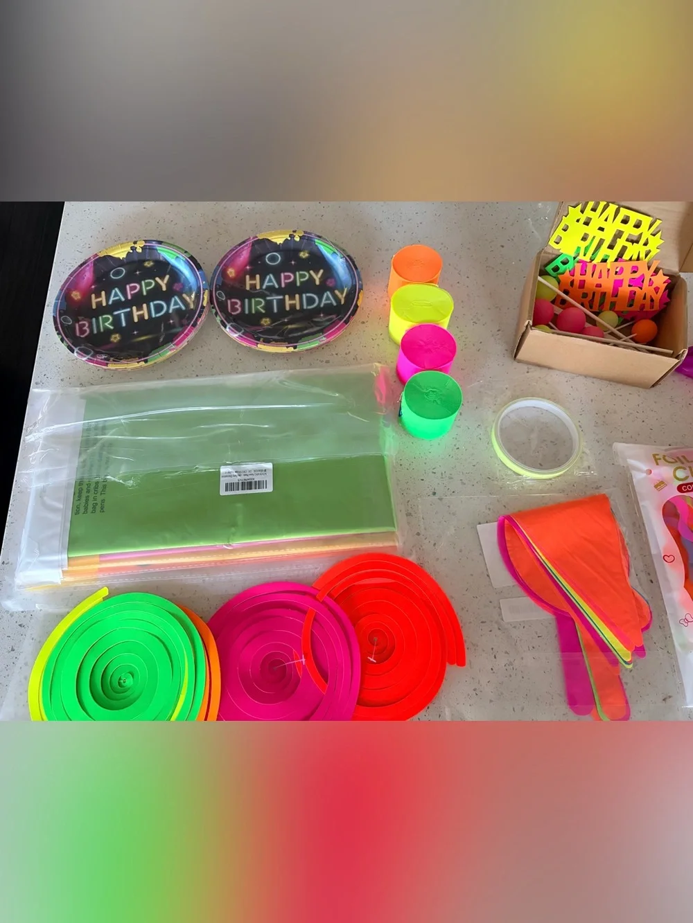 Neon Multi-Color Glow Party Birthday Decoration Kit